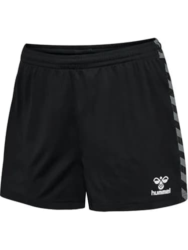 Hummel Womens Hmlauthentic Pl Shorts WomanShorts, Black, Medium | Breathable, Mid Rise, Regular Fit thumbnail 1