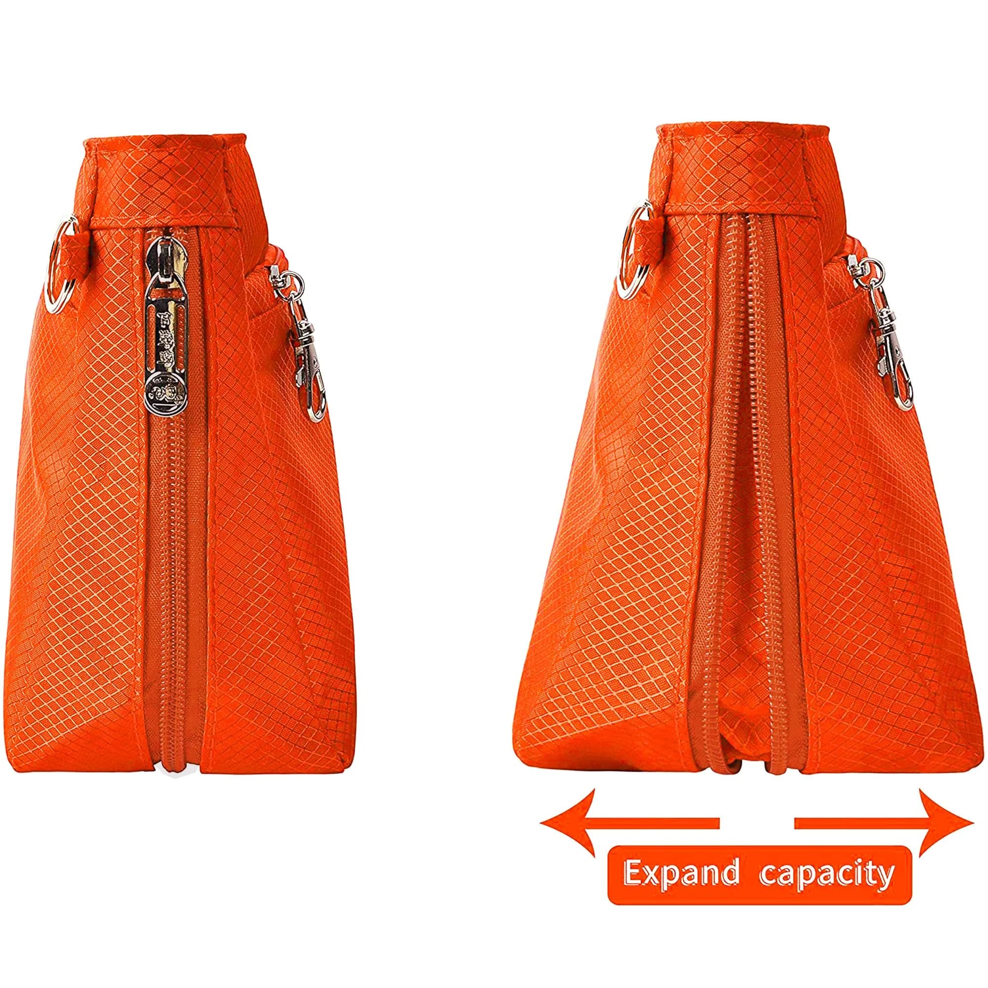 Vercord Expandable Nylon Handbag Purse Organizer Insert Liner Shaper Bag in Bag - Vibrant Orange, X-Large - view 4