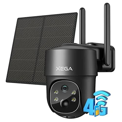 Xega 4G LTE Solar Cellular Security Camera with SIM Card, 2K HD PTZ, 10m Cable | No WiFi Needed thumbnail 1