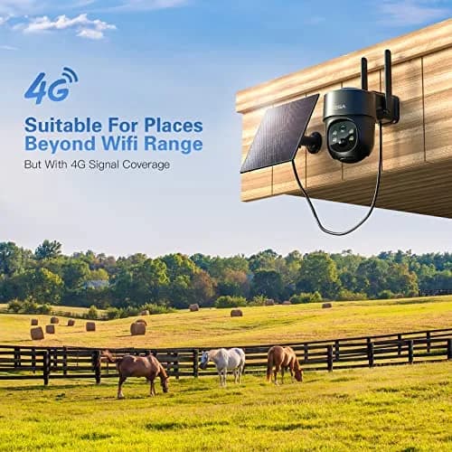 Xega 4G LTE Solar Cellular Security Camera with SIM Card, 2K HD PTZ, 10m Cable | No WiFi Needed thumbnail 2