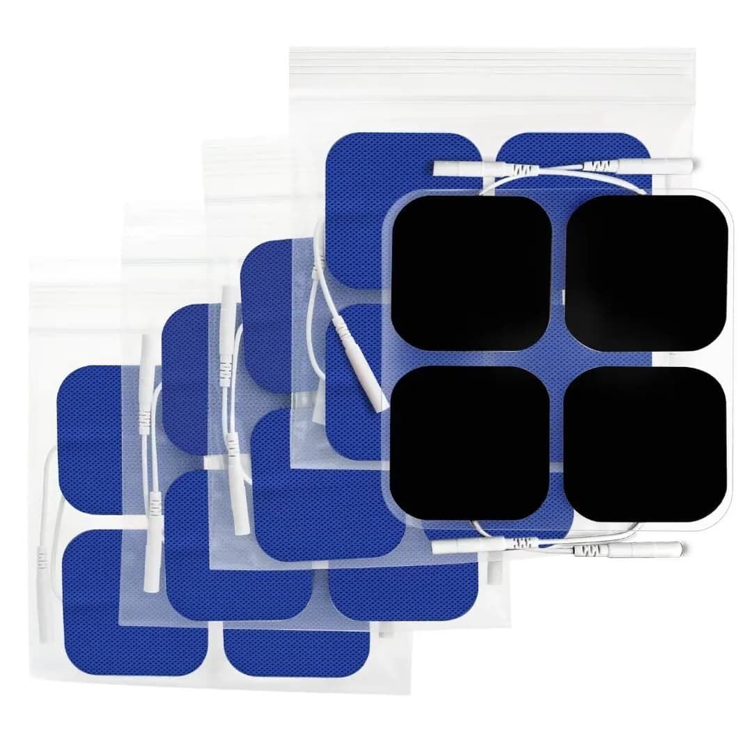 AUVON TENS Unit Electrode Pads (20-Pack, Blue) | Universal 2mm Connector, CE/ROHS Approved - main product image