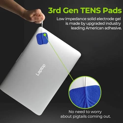 AUVON TENS Unit Electrode Pads (20-Pack, Blue) | Universal 2mm Connector, CE/ROHS Approved thumbnail 2