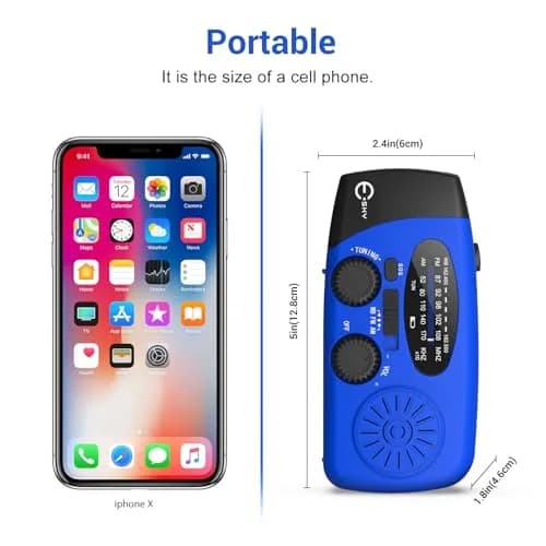 Esky Emergency Hand Crank Radio with 3 LED Flashlight, AM/FM/NOAA Portable Weather Radio 255g (9oz) | Survival Tool for Indoor Outdoor Camping thumbnail 6