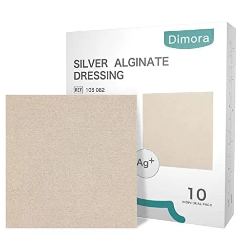 Dimora Silver-Infused Alginate Wound Dressing Pads 4'' x 4'' | Highly Absorbent & Non-Stick for Indian Wounds thumbnail 1