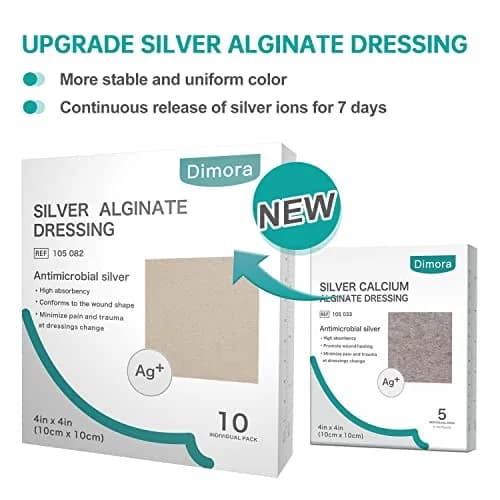 Dimora Silver-Infused Alginate Wound Dressing Pads 4'' x 4'' | Highly Absorbent & Non-Stick for Indian Wounds thumbnail 2