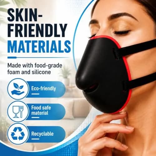Tilcare Voice Dampener Mask for Singers, Stress Relief - Black, 30 Decibel Reduction | Practice Out Loud Without Disturbing Others thumbnail 7