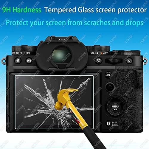 ULBTER 9H Tempered Glass Screen Protector & Hot Shoe Cover for Fujifilm X-T5 | 3-Pack, 0.3mm Thickness thumbnail 3
