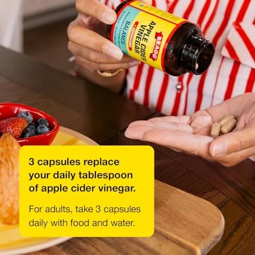 BRAGG Balance Apple Cider Vinegar Capsules with Ashwagandha - 90 Capsules | Supports Energy & Stress Relief thumbnail 6