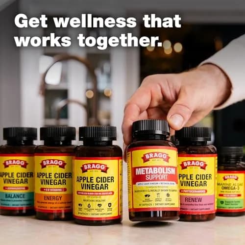 BRAGG Balance Apple Cider Vinegar Capsules with Ashwagandha - 90 Capsules | Supports Energy & Stress Relief thumbnail 9