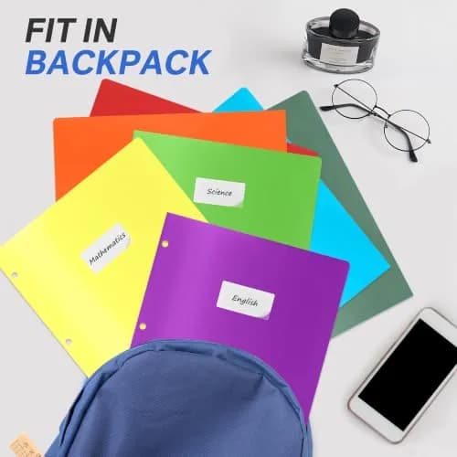 Sooez 7 Pack Plastic File Folders with Pockets & 3-Hole Punch, Letter Size, Bright Colors thumbnail 5
