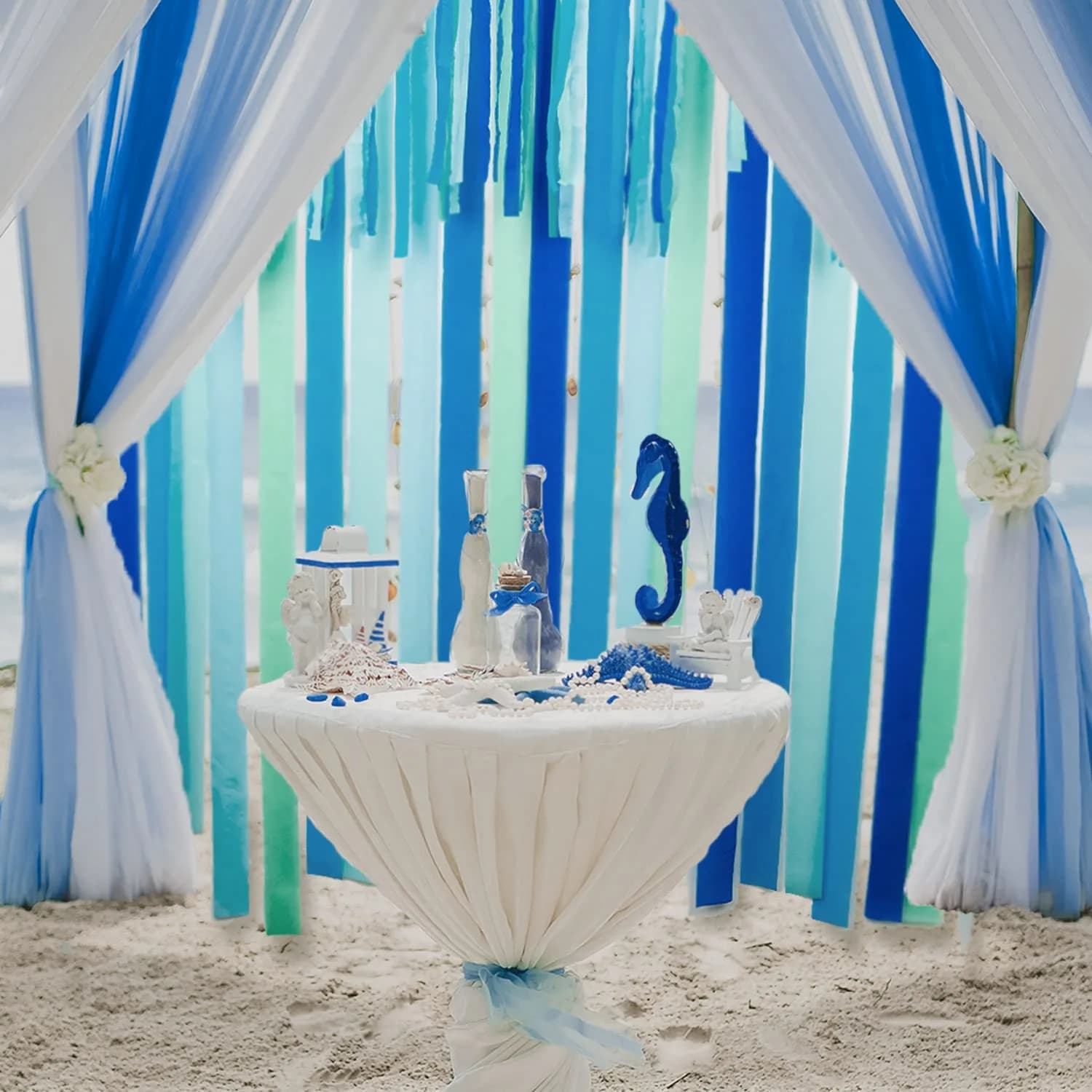 Captain Decor Blue Crepe Paper Streamers | 6 Rolls, 492ft Total Length - view 6
