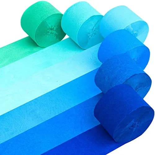 Captain Decor Blue Crepe Paper Streamers | 6 Rolls, 492ft Total Length thumbnail 1