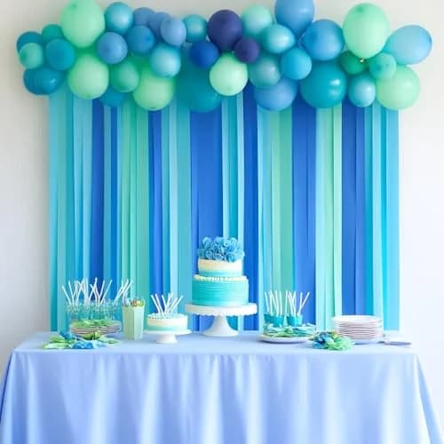 Captain Decor Blue Crepe Paper Streamers | 6 Rolls, 492ft Total Length thumbnail 2