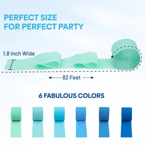 Captain Decor Blue Crepe Paper Streamers | 6 Rolls, 492ft Total Length thumbnail 3