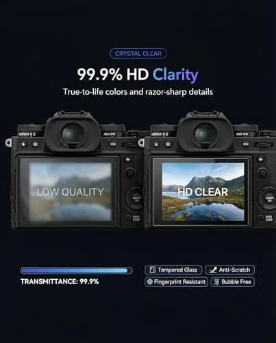 iDaPro Screen Protector for Fujifilm X-T5 9H Tempered Glass | Ultra Clear, Scratch-Resistant, 3 Pack + Wrist Strap thumbnail 6