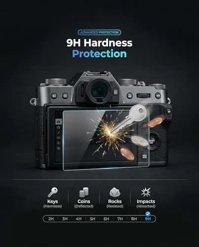 iDaPro Screen Protector for Fujifilm X-T5 9H Tempered Glass | Ultra Clear, Scratch-Resistant, 3 Pack + Wrist Strap thumbnail 3