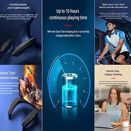 VANPEUSO Neck Speaker Wearable Stereo Surround Sound V-905 Black | Bluetooth 5.0, 24H Playtime thumbnail 7