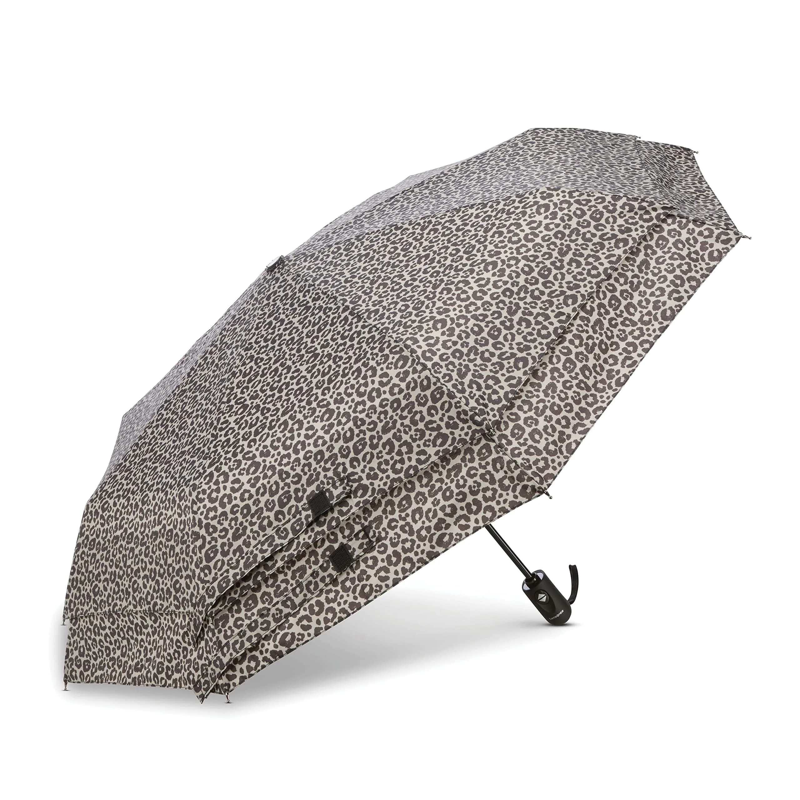 Samsonite Windguard Auto Open/Close Umbrella Grey/Black Cheetah 11.6" (29.7cm) | Teflon Coated Polyester Canopy — Grey/Black Cheetah