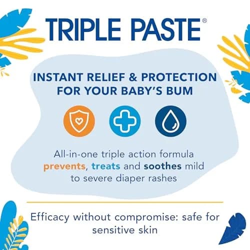 Triple Paste Diaper Rash Cream & Baby Spatula Bundle, 227 g (8 oz) | Pediatrician-Recommended Skin Protectant thumbnail 5