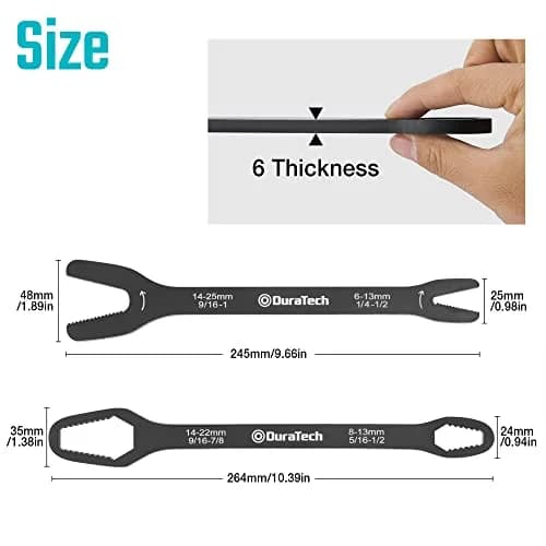 DURATECH Universal Wrench Set, SAE & Metric, 38 Sizes, 12 in Long | Corrosion-Resistant Carbon Steel thumbnail 5