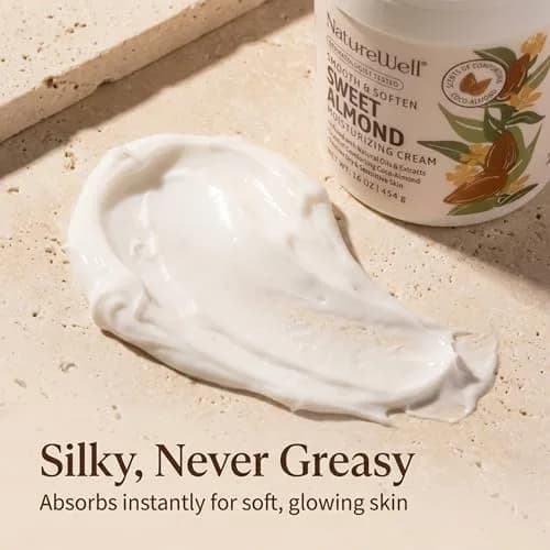 NATURE WELL Sweet Almond Body Cream 473ml (16 Oz) | Deep Hydration for Dry, Sensitive Skin thumbnail 5