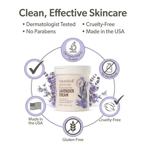 NATURE WELL Lavender Body Cream 473ml (16 Oz) | Dermatologist Tested for Dry & Sensitive Skin thumbnail 5