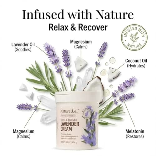 NATURE WELL Lavender Body Cream 473ml (16 Oz) | Dermatologist Tested for Dry & Sensitive Skin thumbnail 2