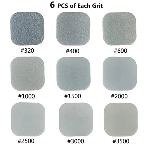 HDongany Sanding Blocks 54 Pack, 9 Grits 320-3500, 2" x 2" Soft Touch Sanding Sponge Pads | For Woodworking, Furniture Polishing, Metal Derusting thumbnail 3