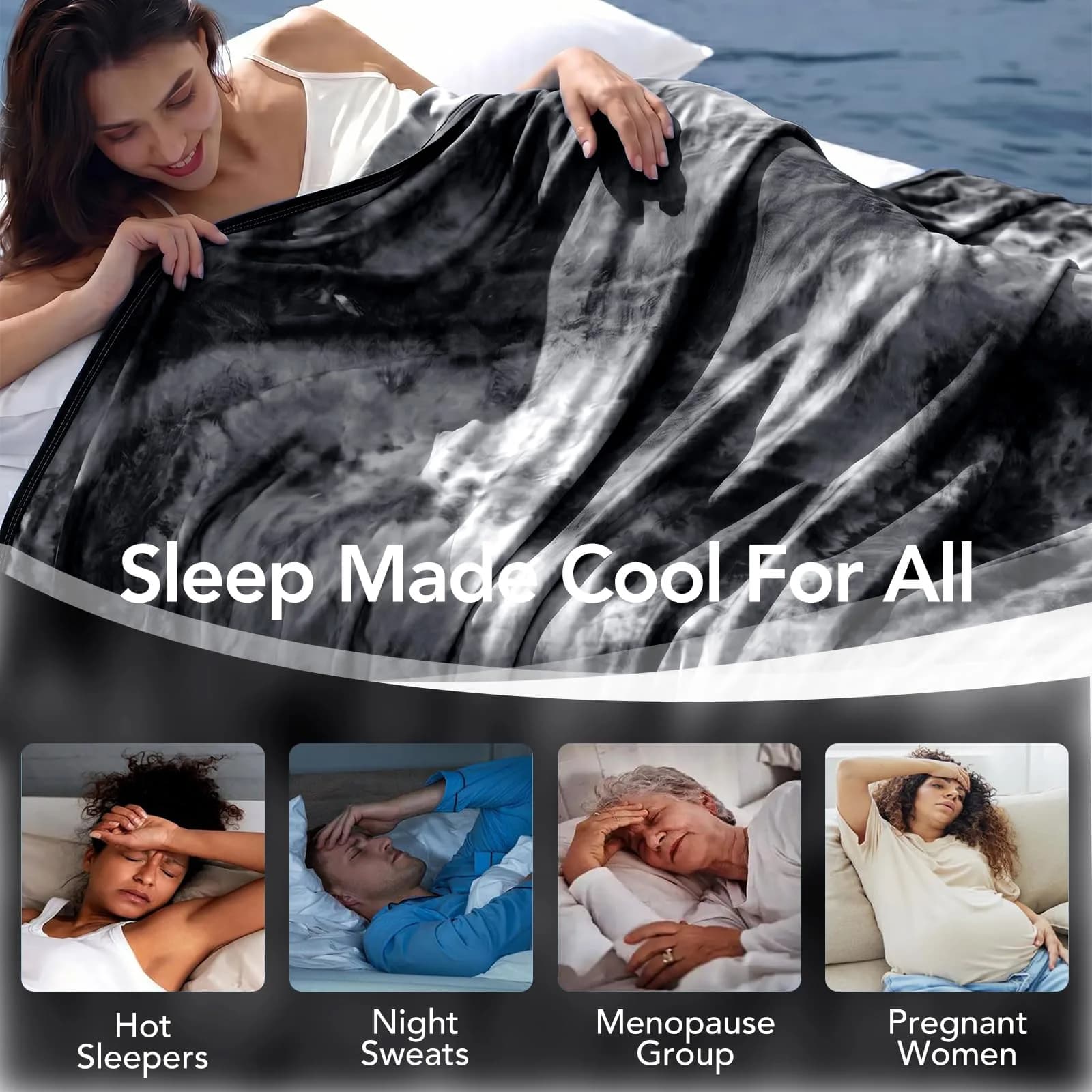 Topcee Cooling Blanket Queen Size 213cm x 224cm (80"x88") | Breathable & Lightweight for Hot Sleepers - view 4