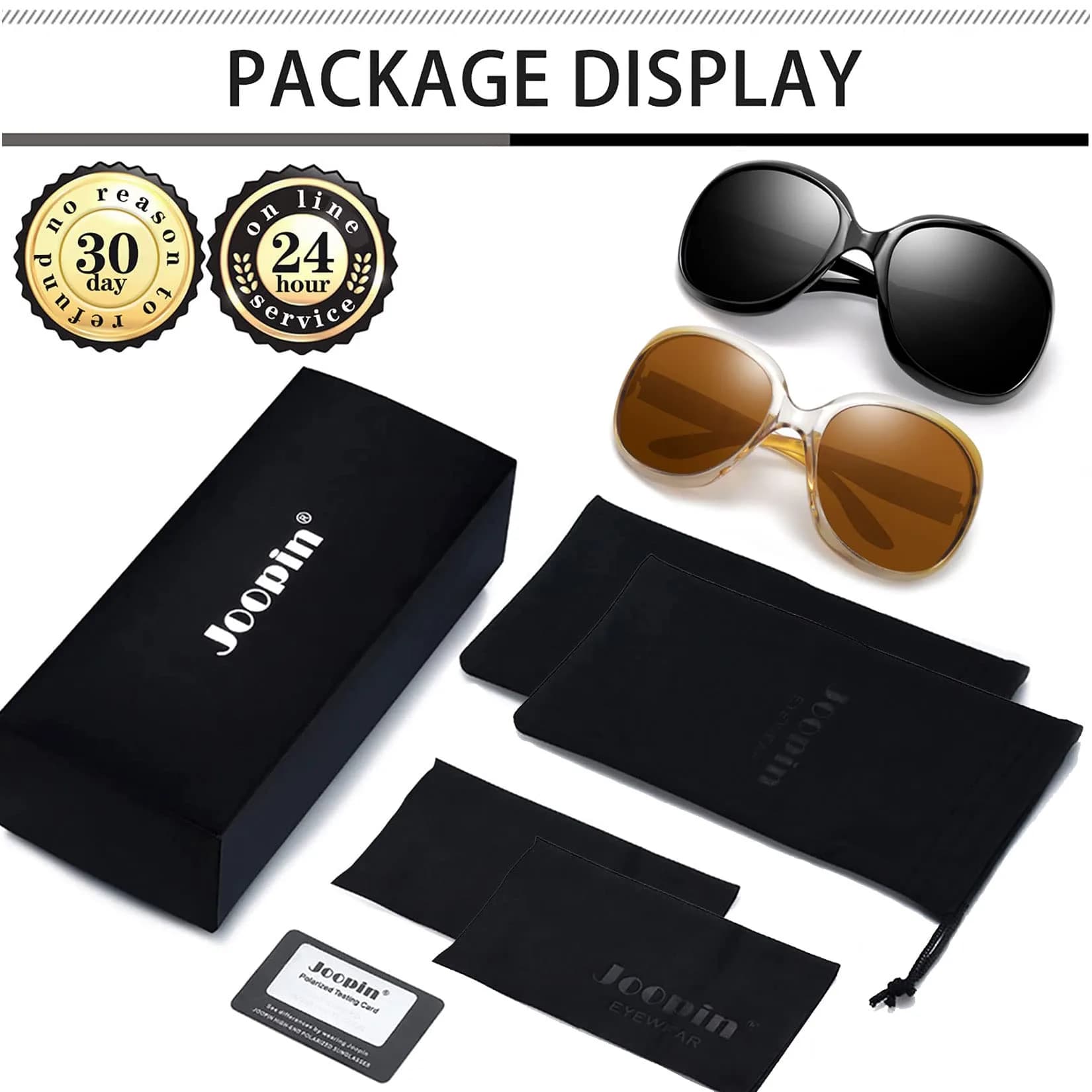 Joopin Oversized Jackie Butterfly Sunglasses for Women | Polarized UV400 Protection, 61mm Lens Width - view 6