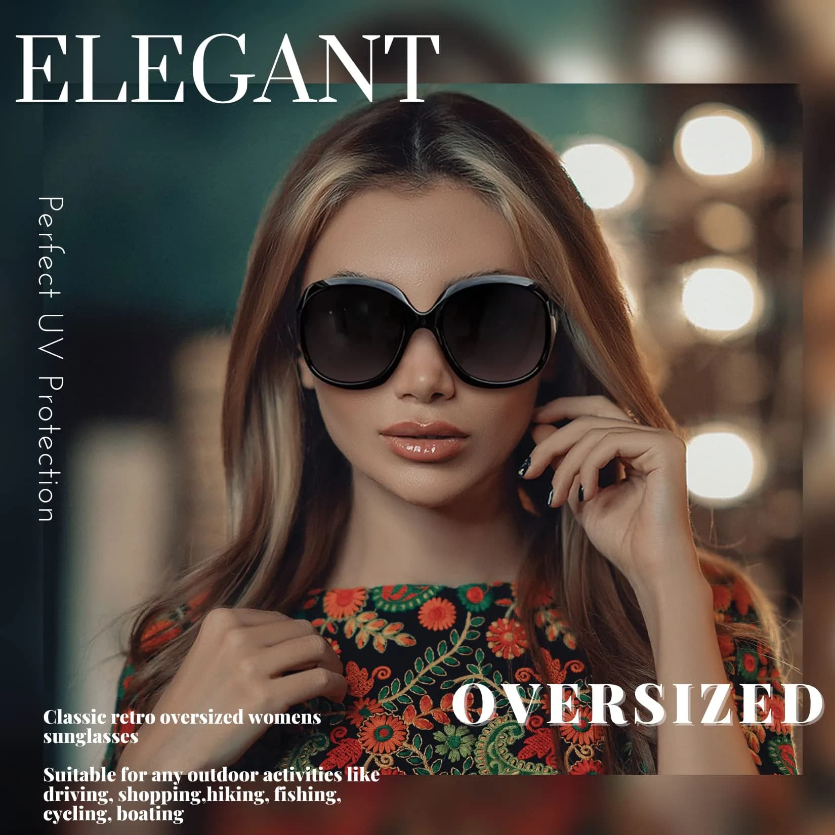 Joopin Oversized Jackie Butterfly Sunglasses for Women | Polarized UV400 Protection, 61mm Lens Width - view 2