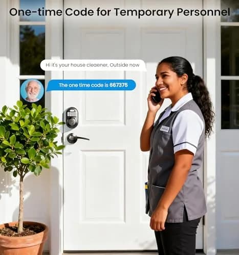 Veise RZ-C Keyless Entry Door Lock with 2 Lever Handles | Matte Black, Auto Lock & Anti-Peeping thumbnail 7