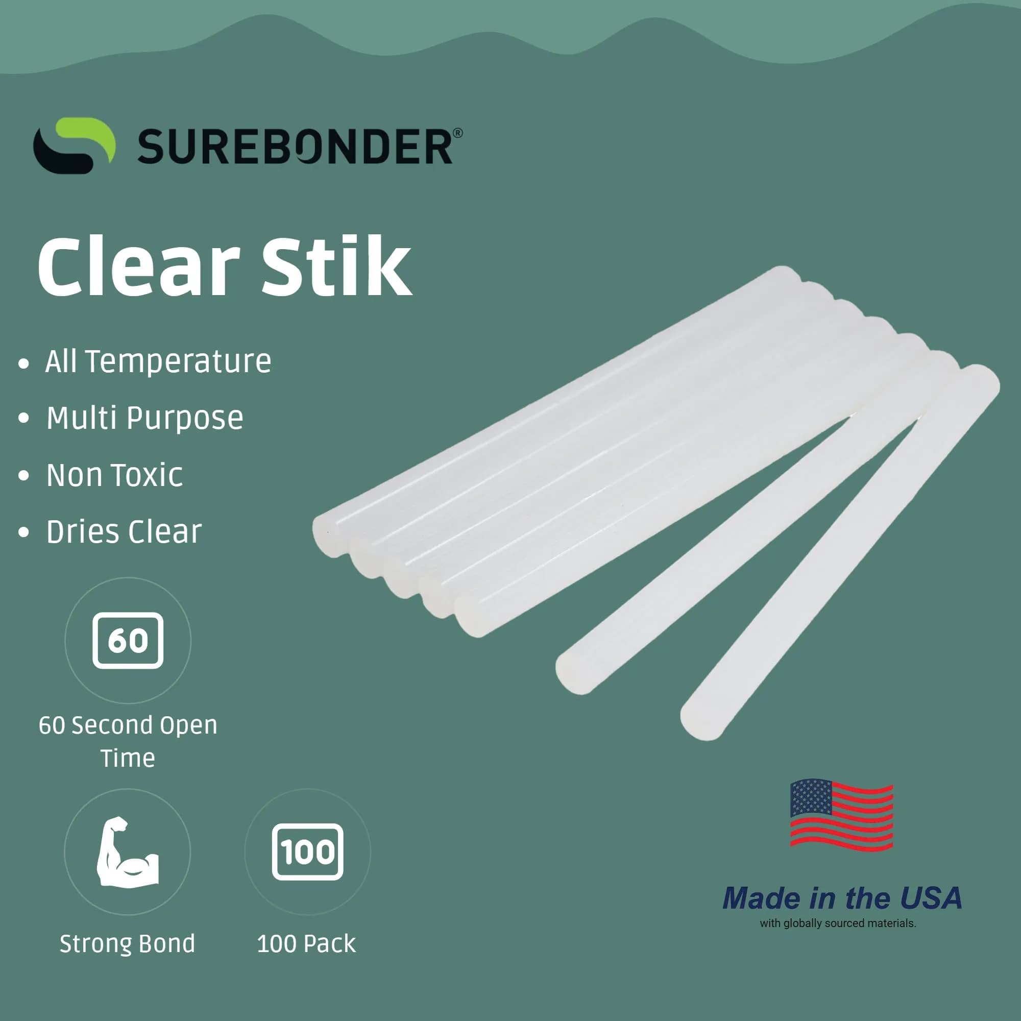 Surebonder DT-100 All-Temperature Mini Glue Sticks (100-Pack, 5/16" D x 4" L) - view 2