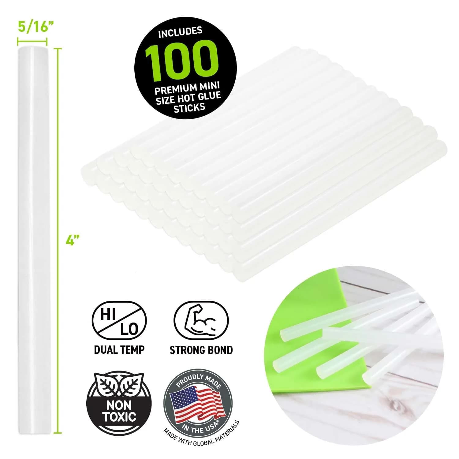 Surebonder DT-100 All-Temperature Mini Glue Sticks (100-Pack, 5/16" D x 4" L) - view 3