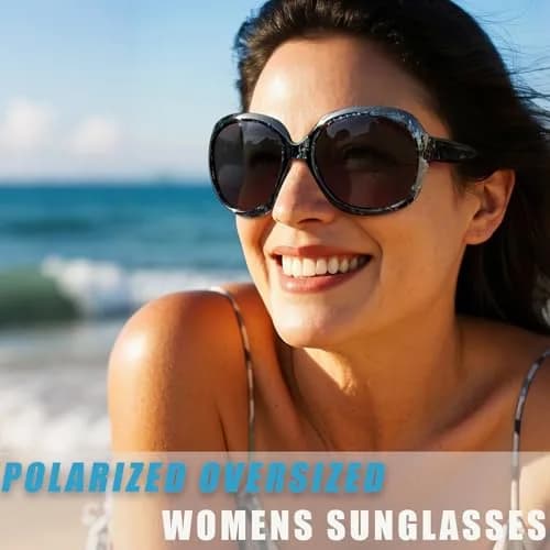 Joopin Oversized Butterfly Sunglasses for Women - Black + Blue Leopard/Black Frame with Blue Gradient Lenses thumbnail 3