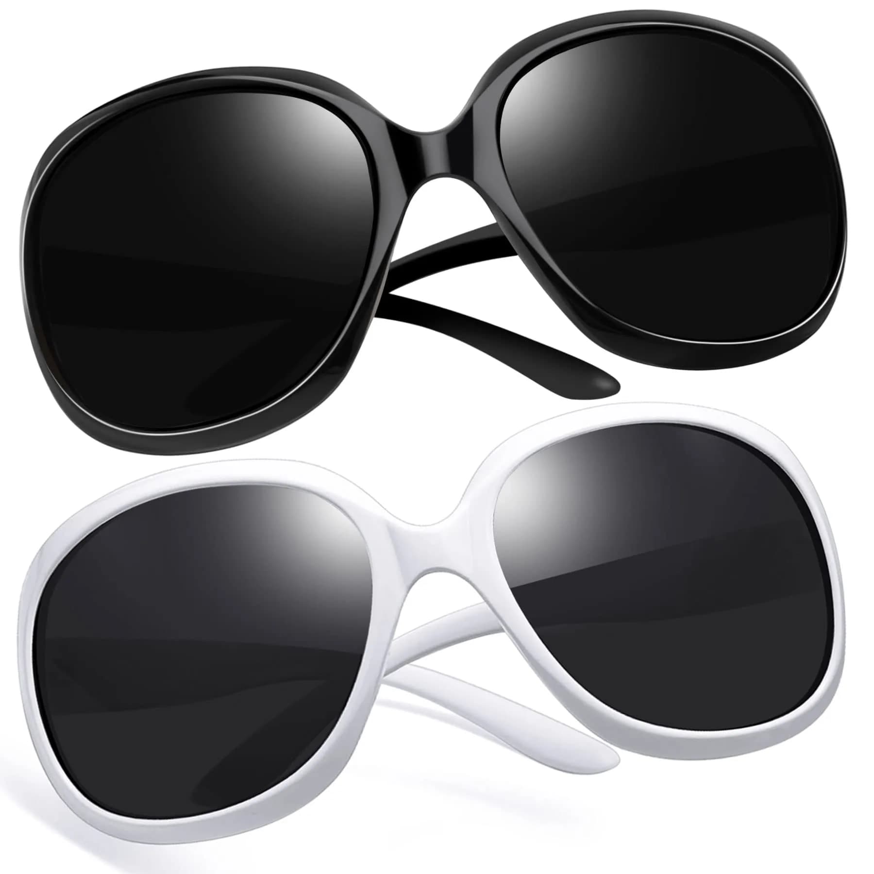 Joopin Oversized Butterfly Sunglasses for Women - D03 Black & White/Black Frame, Polarized UV400 - main product image
