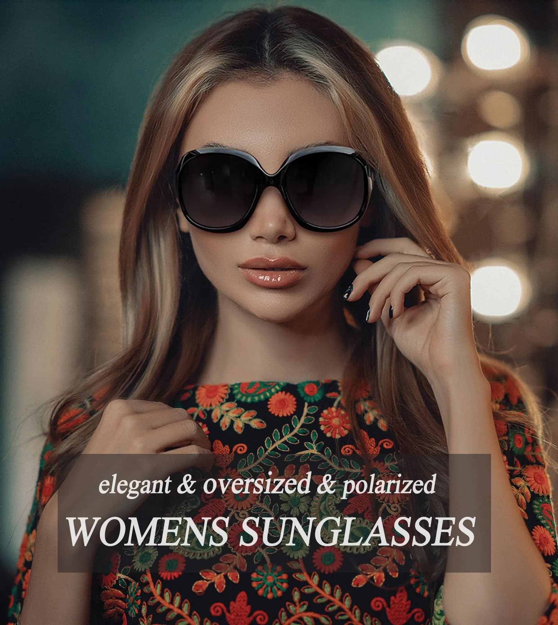 Joopin Oversized D07-Black + Gradient Blue Butterfly Sunglasses for Women | Polarized UV400 - view 2