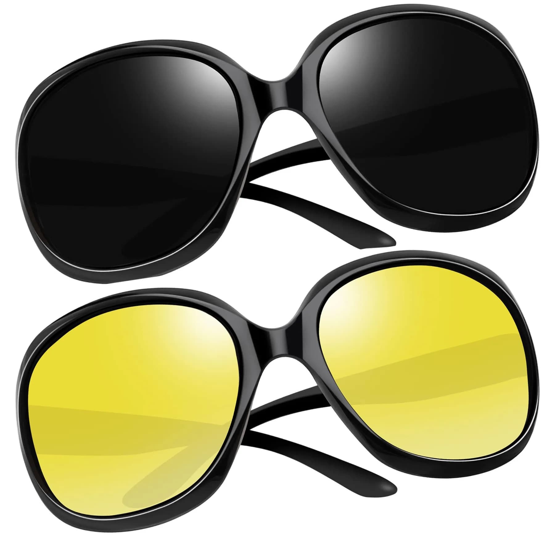 Joopin D05-Black Oversized Butterfly Sunglasses for Women | Black/Yellow Polarized UV400 Protection - main product image