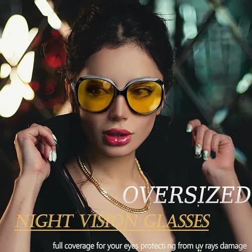 Joopin D05-Black Oversized Butterfly Sunglasses for Women | Black/Yellow Polarized UV400 Protection thumbnail 3