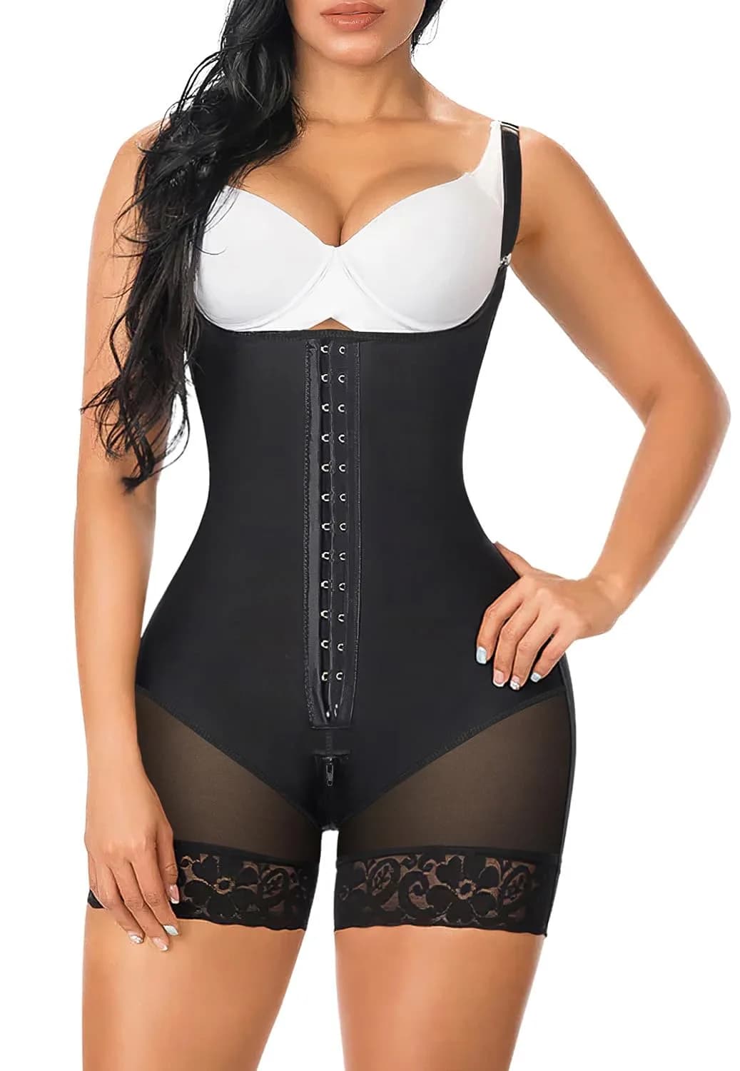 YIANNA Fajas Colombianas Shapewear for Women Tummy Control Body Shaper | Postpartum & Post Surgery Compression Garment — Black