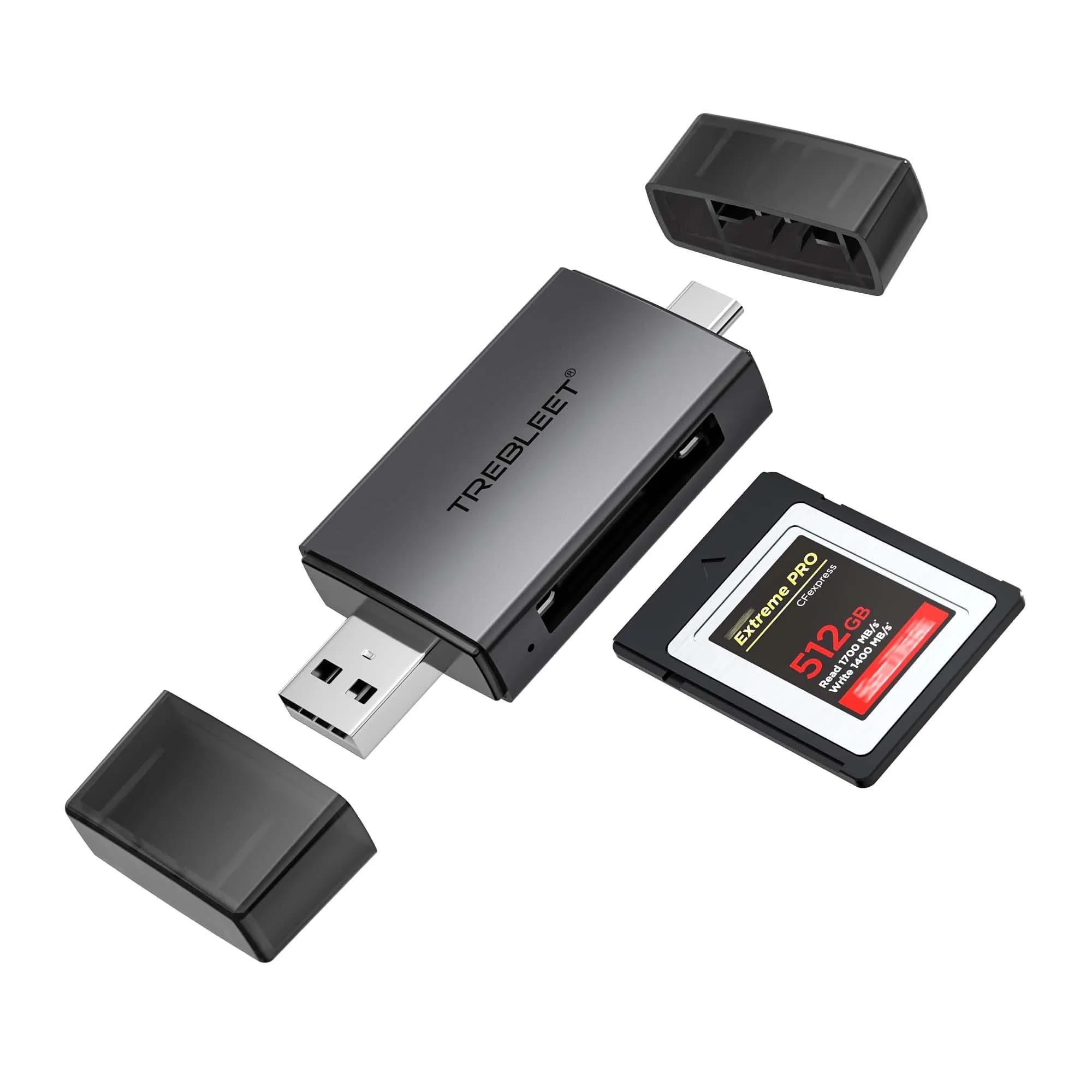 TREBLEET CFexpress Type B Card Reader USB 3.2 10Gbps Up to 900MB/s | High-Speed OTG Adapter for Cameras & Devices — CFexpress Type-B Card