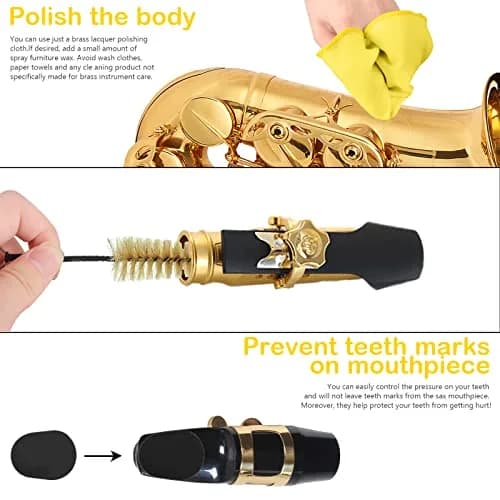 Eison Yellow Brass & Woodwind Instrument Cleaning Kit 8pcs | Sax & Clarinet Care thumbnail 4