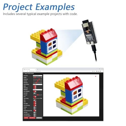 Freenove ESP32-S3 CAM Board with Camera & 1GB Memory Card | Dual-Core 240MHz Microcontroller, Wi-Fi, Bluetooth 5, Python C Code thumbnail 4