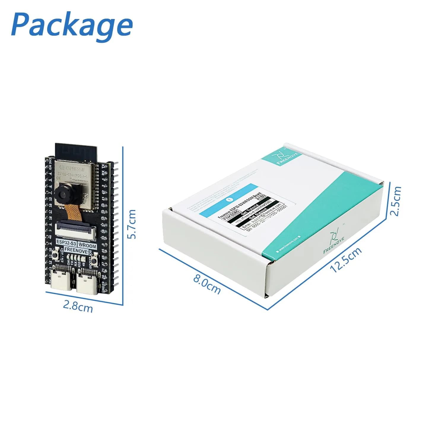Freenove ESP32-S3 CAM Board with Camera & 1GB Memory Card | Dual-Core 240MHz Microcontroller, Wi-Fi, Bluetooth 5, Python C Code - view 6