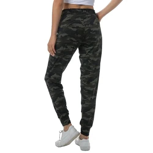 Haowind Women's Lightweight Athletic Joggers with Pockets Elastic Waist Workout Pants (Medium, Green Camo) | Petite-Friendly Tapered Sweatpants for Yoga, Running & Travel Lounge thumbnail 6