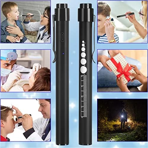 CAVN Rechargeable Pen Light with Pupil Gauge & Ruler | Black 10cm (3.9in) thumbnail 8