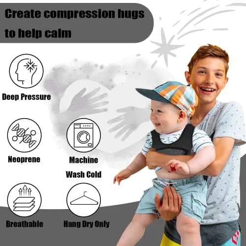 oboist Kids Weighted Vest with 6 Removable Weights, Large (Ages 10+) - Black | Sensory Compression for Calmness thumbnail 5