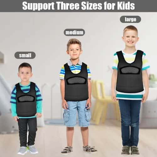 oboist Kids Weighted Vest with 6 Removable Weights, Large (Ages 10+) - Black | Sensory Compression for Calmness thumbnail 6