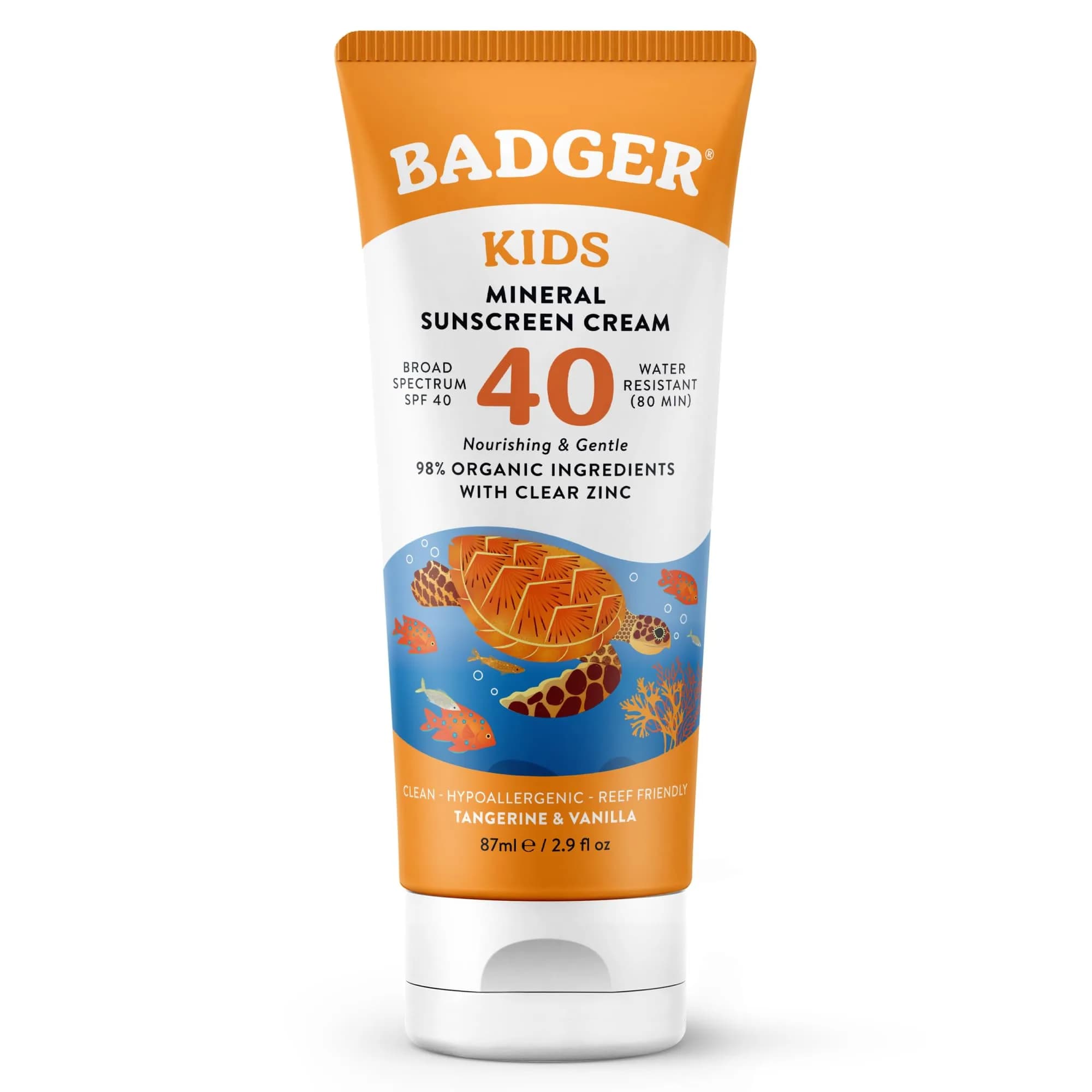 Badger Kids Mineral Sunscreen Cream SPF 40 57g (2 oz) | Organic Zinc Oxide Protection - main product image
