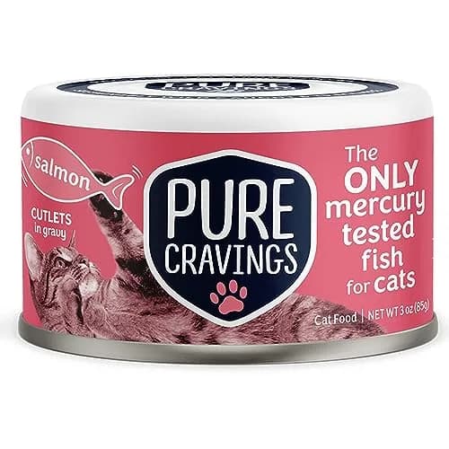 Pure Cravings Wet Cat Food Canned Salmon Cutlets in Gravy | Mercury-Tested, Grain-Free, Protein, Non-GMO (100% Mercury-Tested, Moist Can Fish for Cats) thumbnail 1